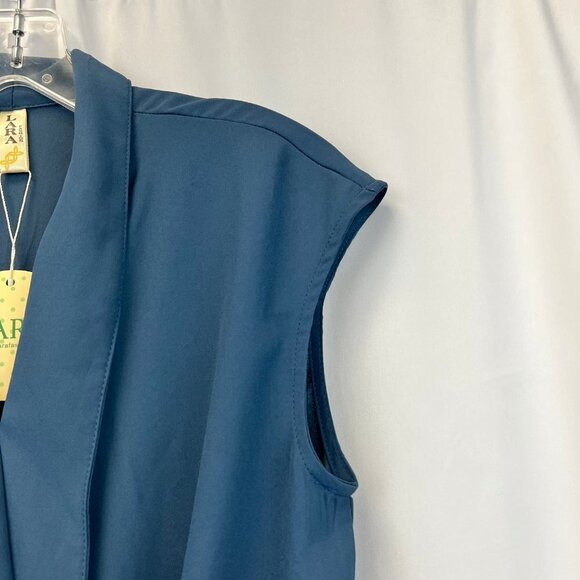 Lara Fashion Womens Dusty Navy V-Neck Sleeveless Pullover Top Size Small New - Picture 6 of 10